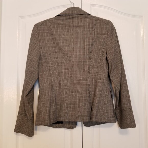 Cleo Petites Blazer US 2 Grey Plaid Suit Jacket Women Smart Collared Coat Small - Picture 5 of 10